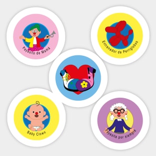drawings of clowns in the circus Sticker